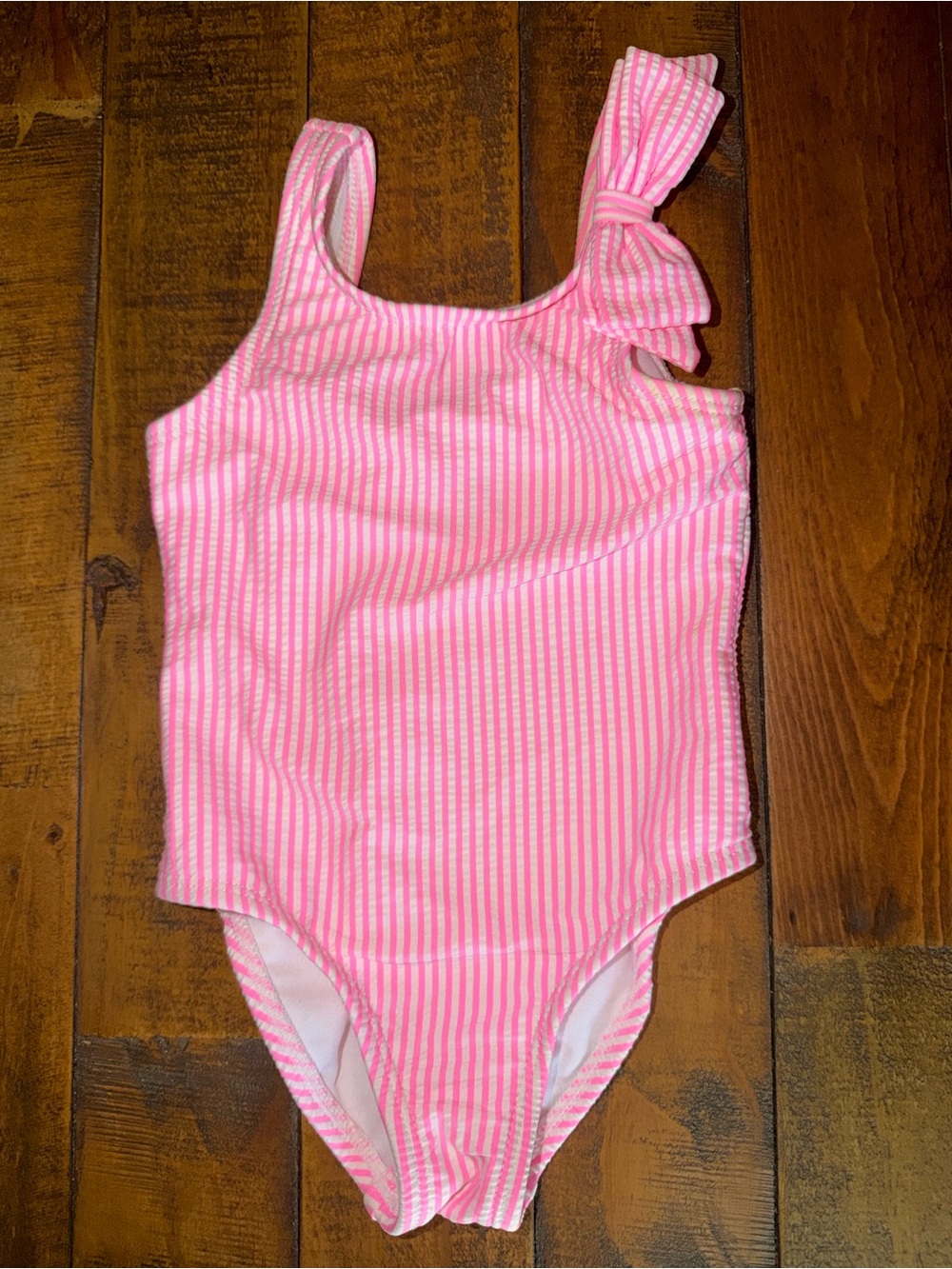 Target Pink Striped One-Shoulder Kids Swimsuit